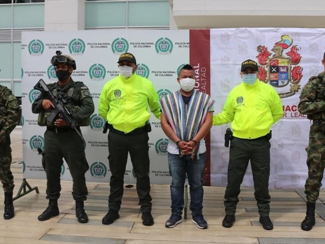 Alias Martín fue capturado en el casco urbano del municipio de Suárez, Cauca . Foto: Policía Nacional