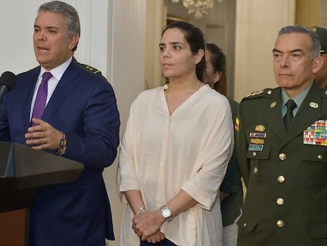Melisa Martínez liberada en operativo de la fuerza pública en 2018. Foto: Colprensa