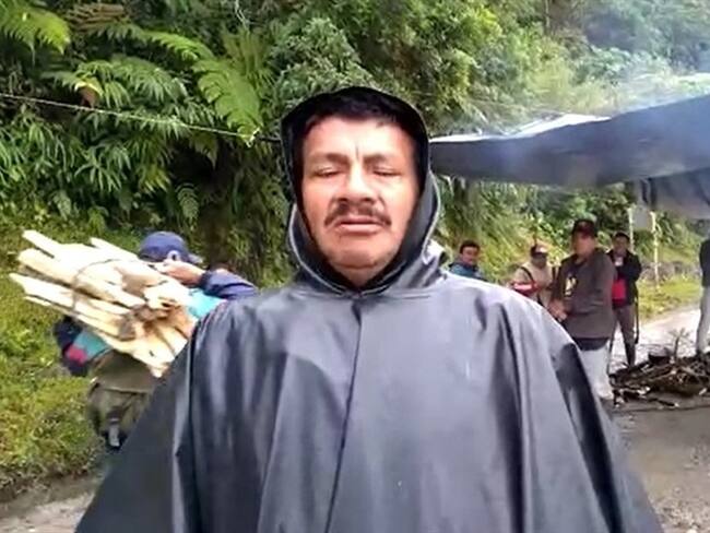 El líder Gerardo Manquillo dijo que denominaron su protesta “Minga de Resistencia Campesina e Indígena del corregimiento de Santa Leticia”. Foto: Cortesía Marcha Patriótica