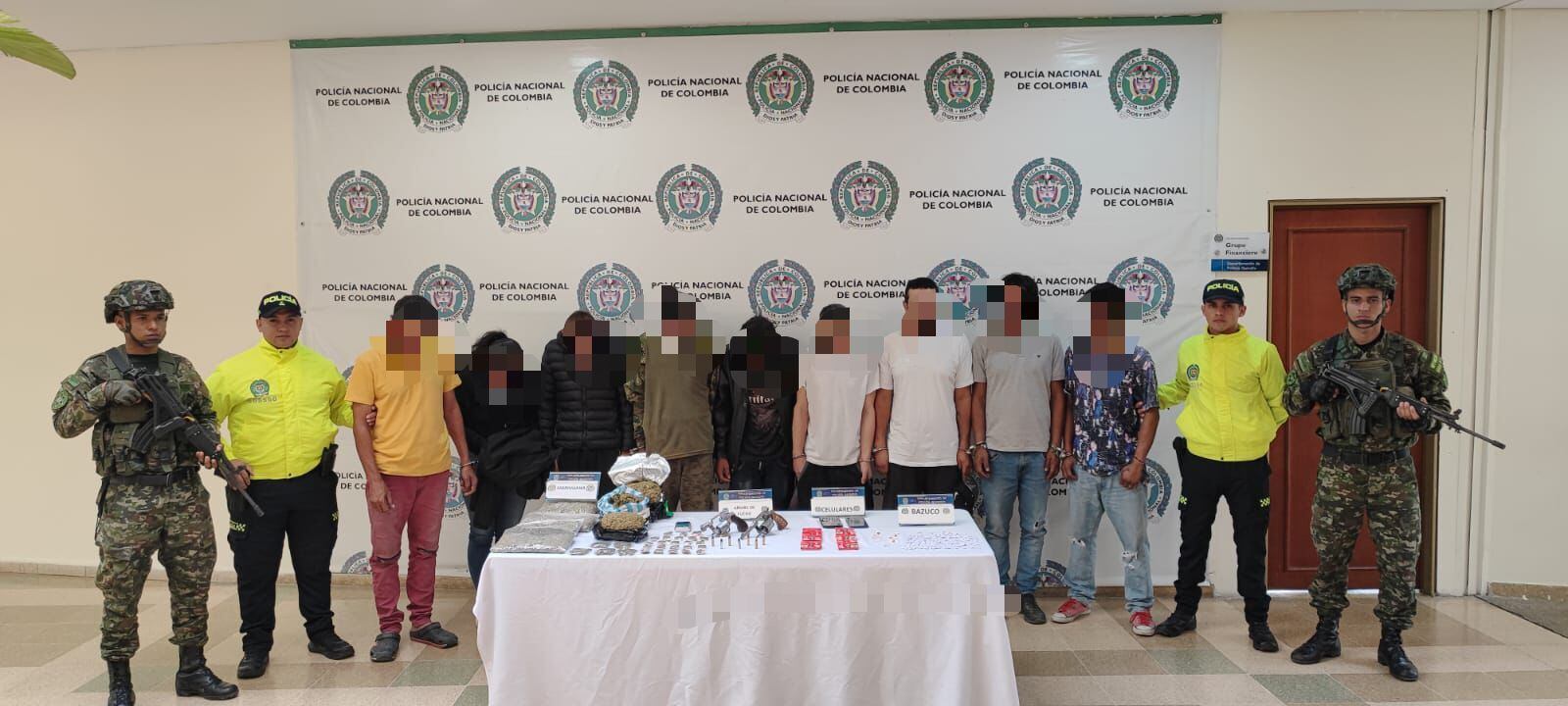 Autoridades desarticularon al grupo delincuencial organizado llamado ‘Los Emojis’, en Quindío. Foto: suministrada.