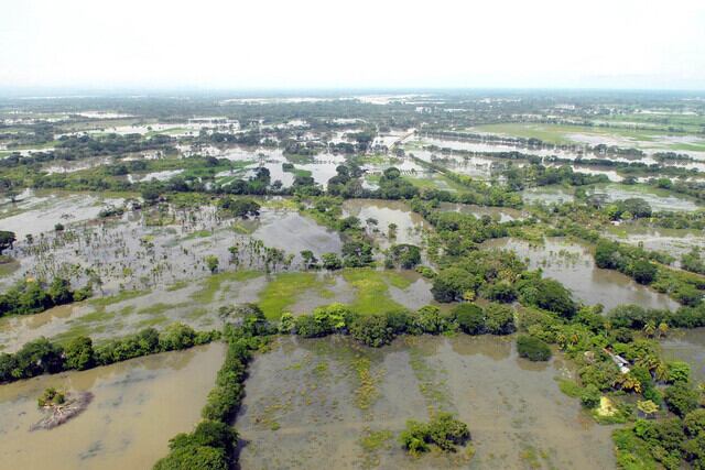 Inundación en La Mojana. Foto: (SNE - COLPRENSA).