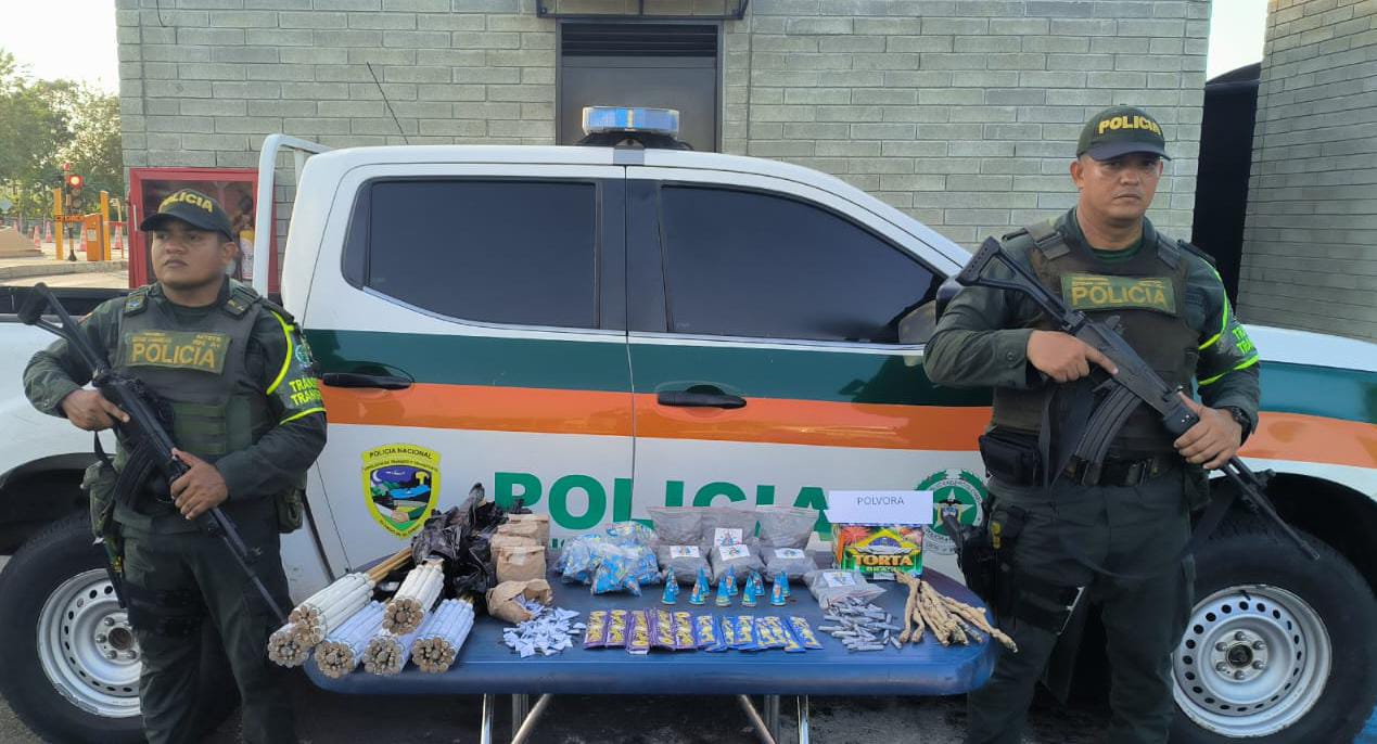 Incautan más de 200 kilos de pólvora en el departamento de Córdoba. Foto: Policía.
