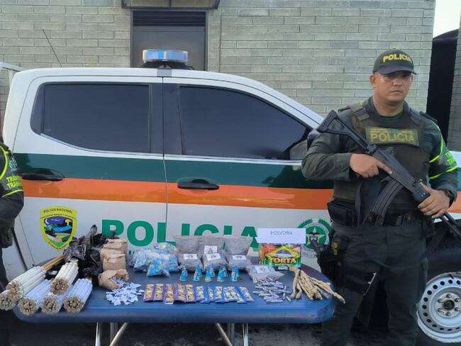 Incautan más de 200 kilos de pólvora en el departamento de Córdoba. Foto: Policía.