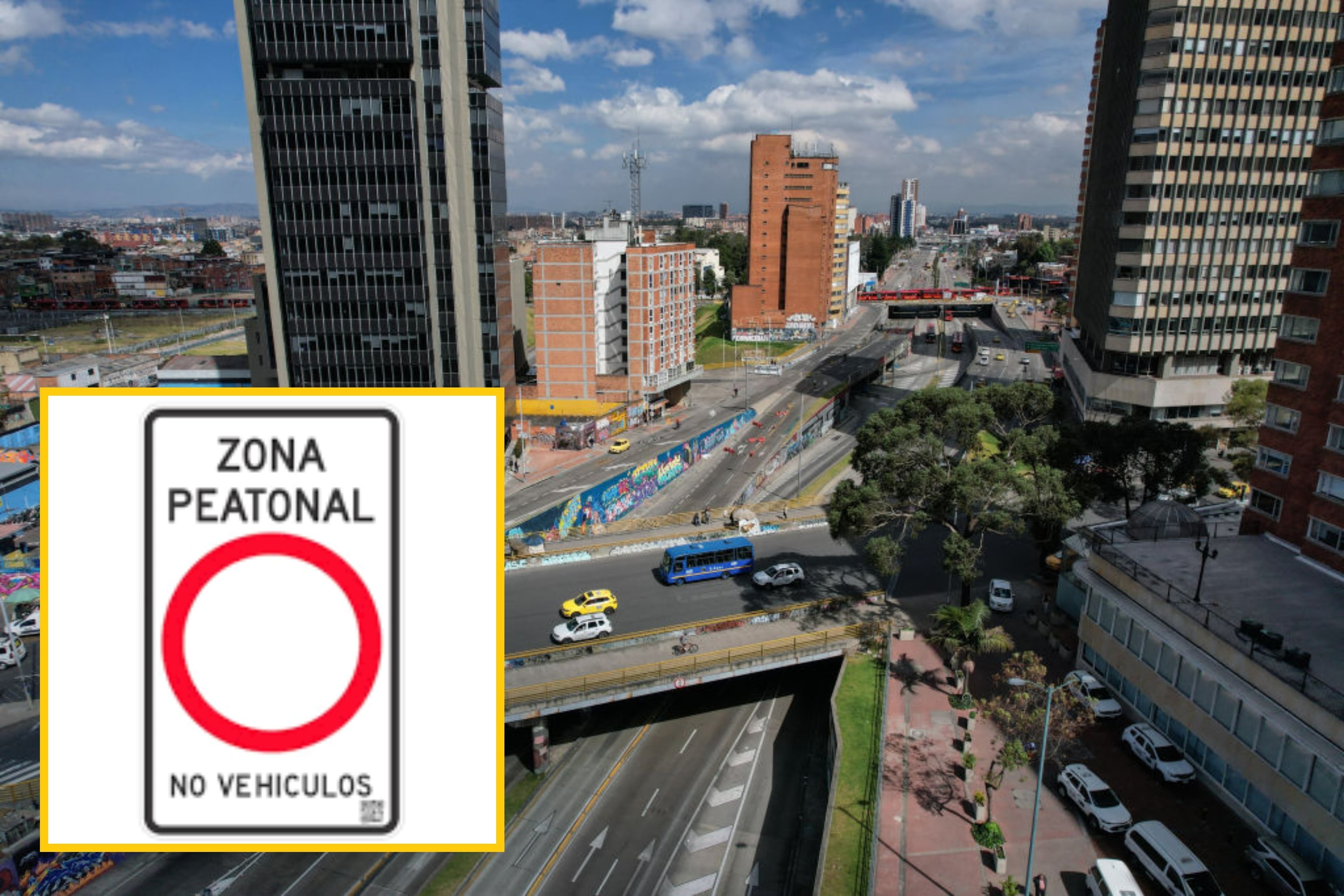 Señal de tránsito zona peatonal. Foto: Anadolu Agency via Getty Images