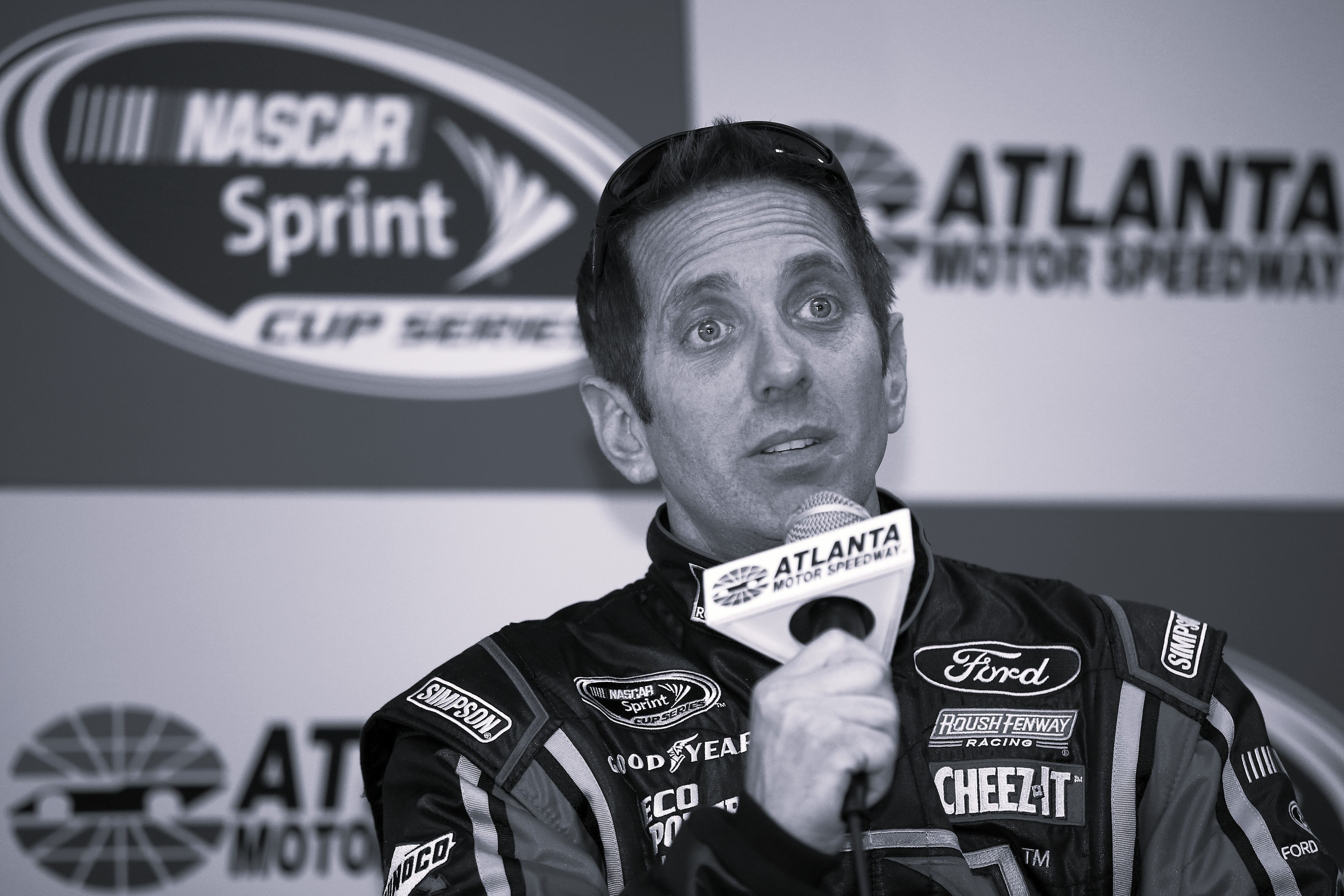 Greg Biffle, durante una rueda de prensa en febrero de 2016. FOTO: Todd Warshaw/NASCAR via Getty Images