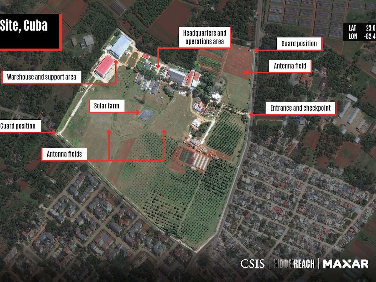 Imágenes de satélite prueban presuntas nuevas bases de espionaje chino en Cuba