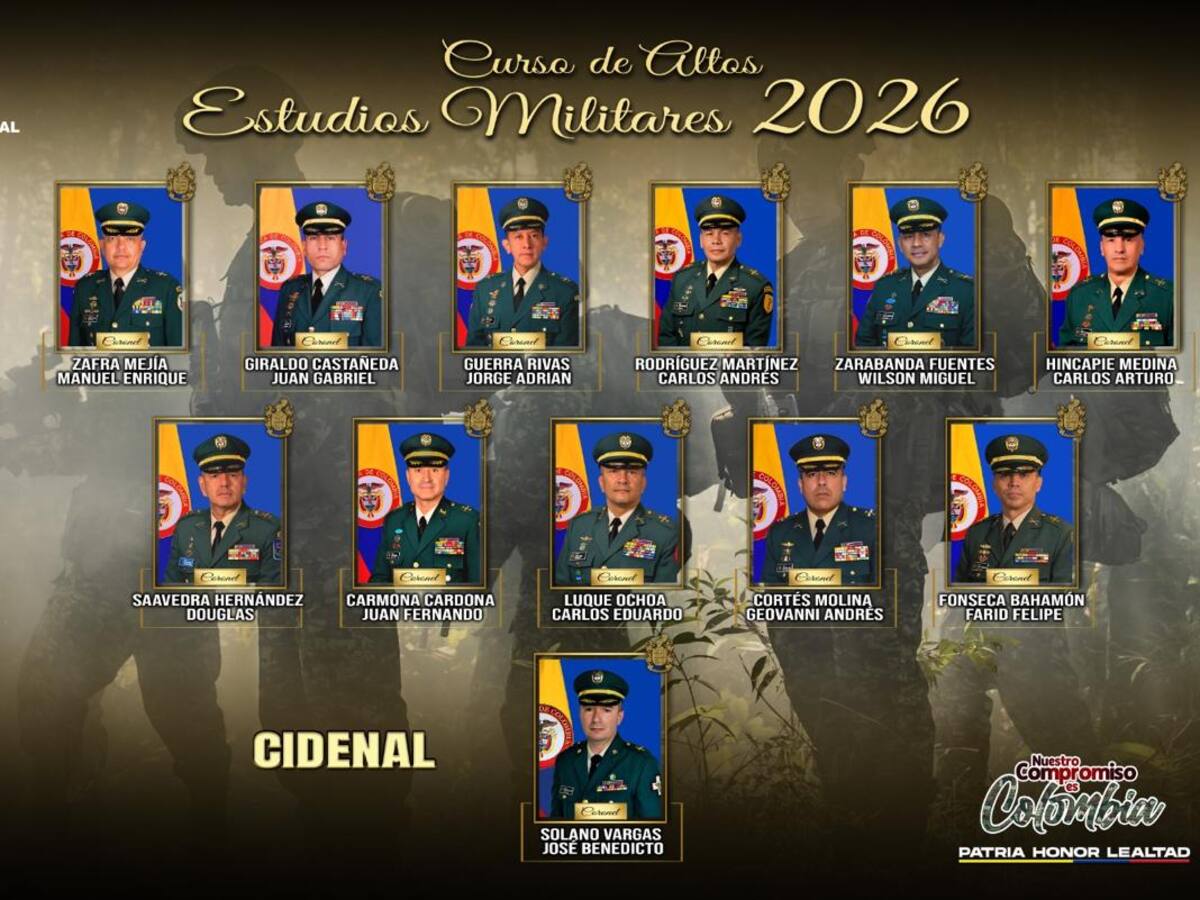 12 oficiales del Ejército fueron seleccionados para adelantar el Curso de Altos Estudios Militares