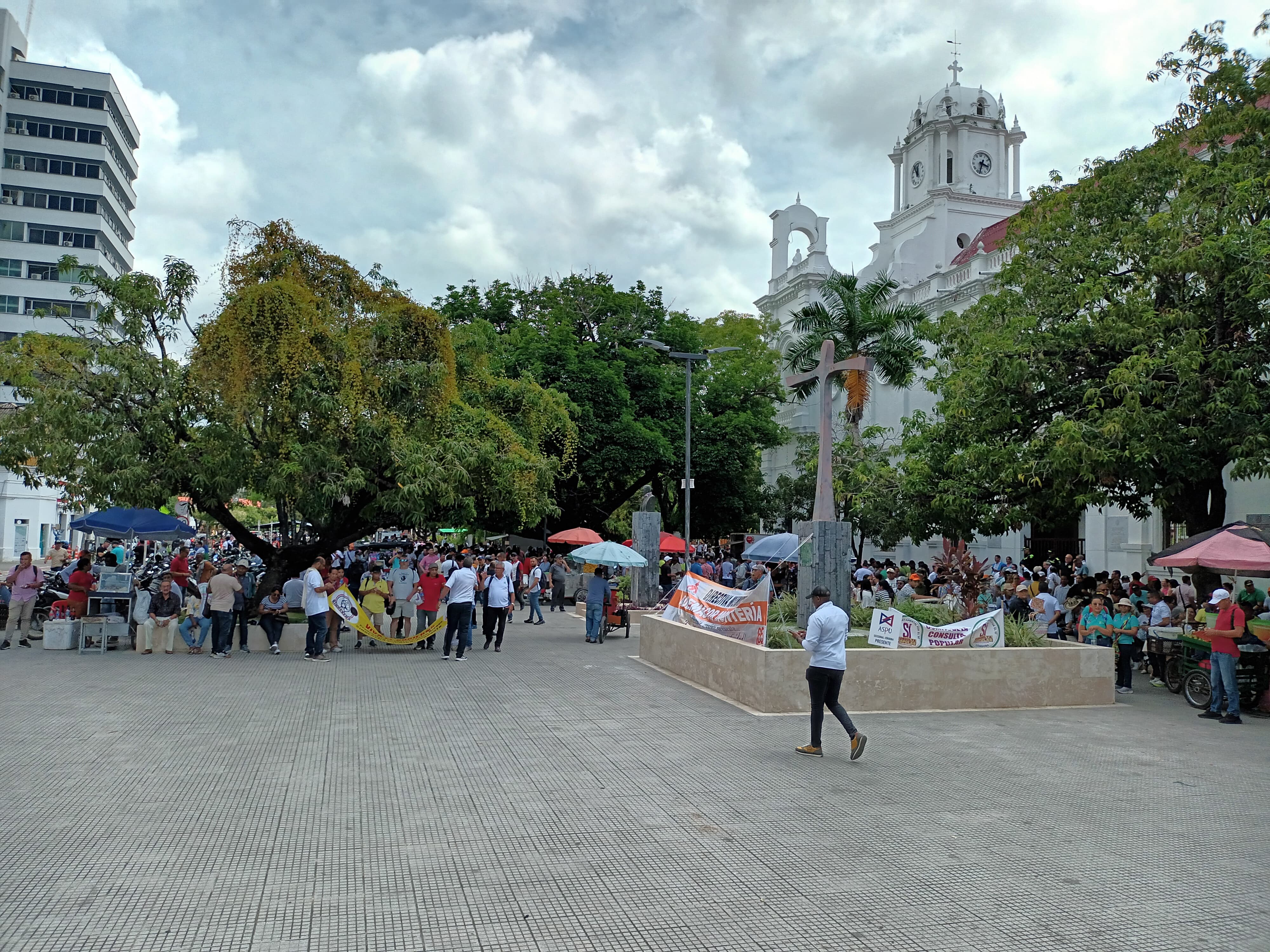 Con poca asistencia se cumplió la primera jornada de paro en la ciudad de Montería. Foto: La W/Claudia Hernández.