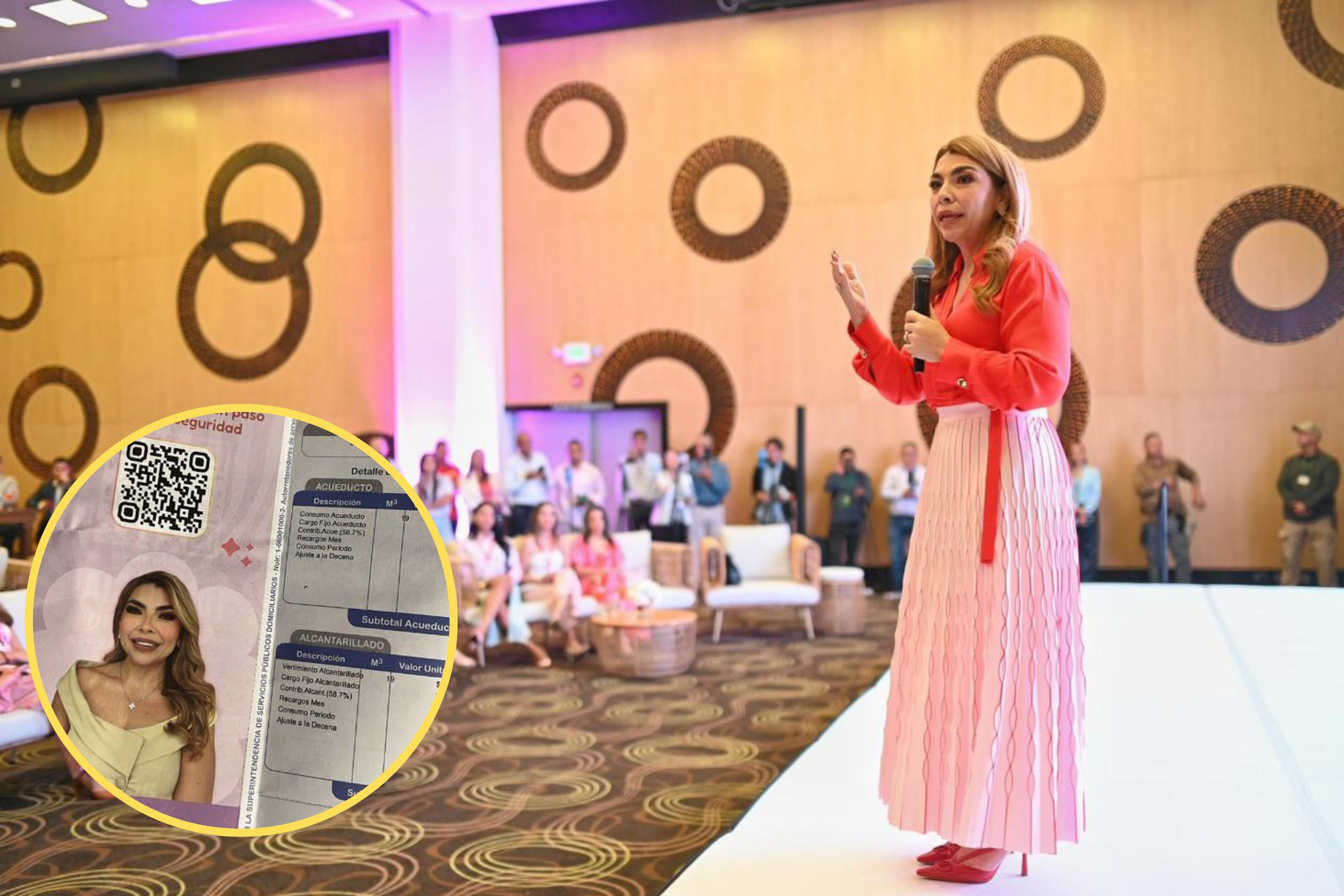 Primera dama de Pereira renuncia a ser gestora social tras polémica por fotos en recibos del agua