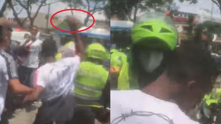 Hombre agredió por accidente con un ladrillo a un policía. Foto: Facebook: CaliWeb
