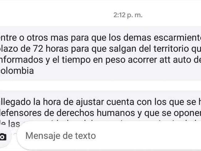 El escrito firmado por Las Águilas Negras amenaza a líderes afro del norte del Cauca. Foto: Cortesía Sucesos Cauca