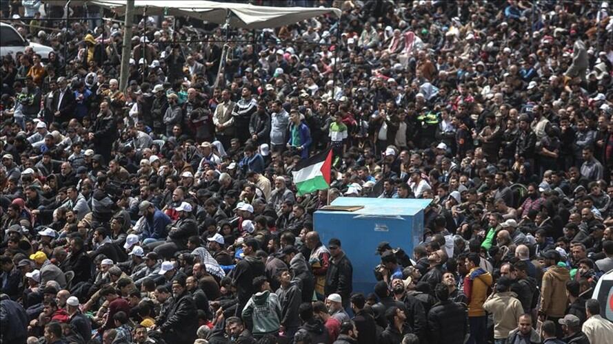 Palestinos empiezan protesta de 45 días en la frontera con Israel. Foto: Agencia Anadolu