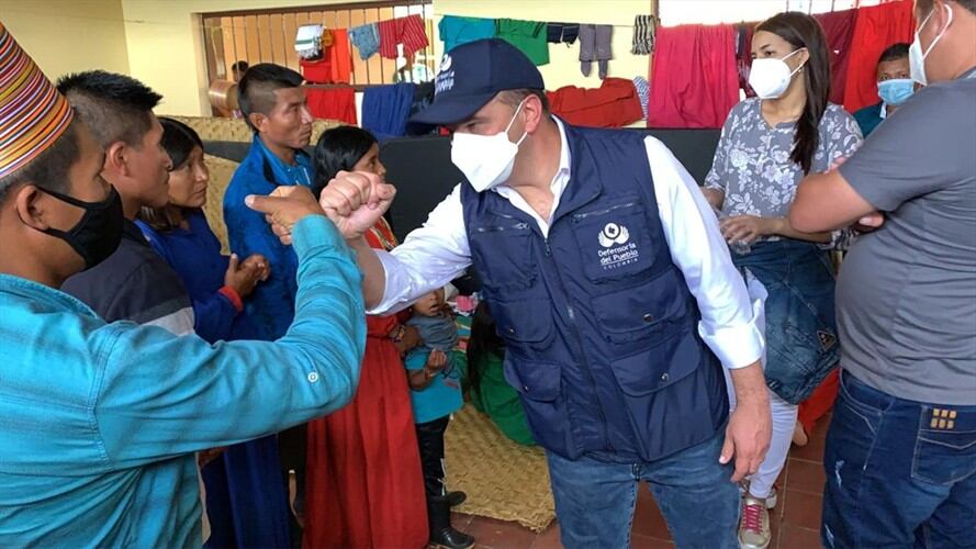 Defensoría se compromete con desplazados en Ituango a brindar retorno seguro. Foto: Cortesía Defensoría del Pueblo