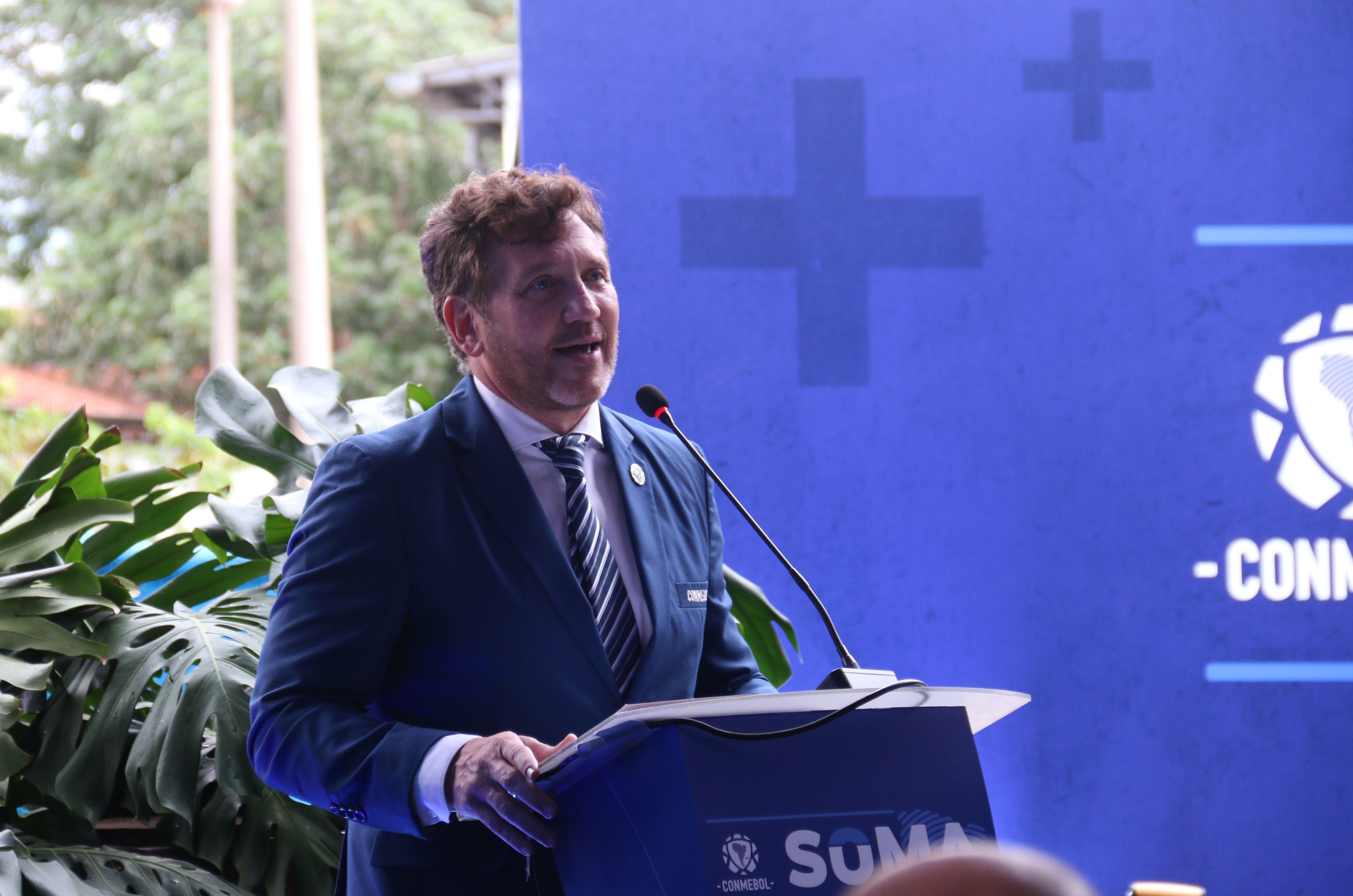 El presidente de la Conmebol, Alejandro Domínguez. Foto:EFE/ Nina Osorio