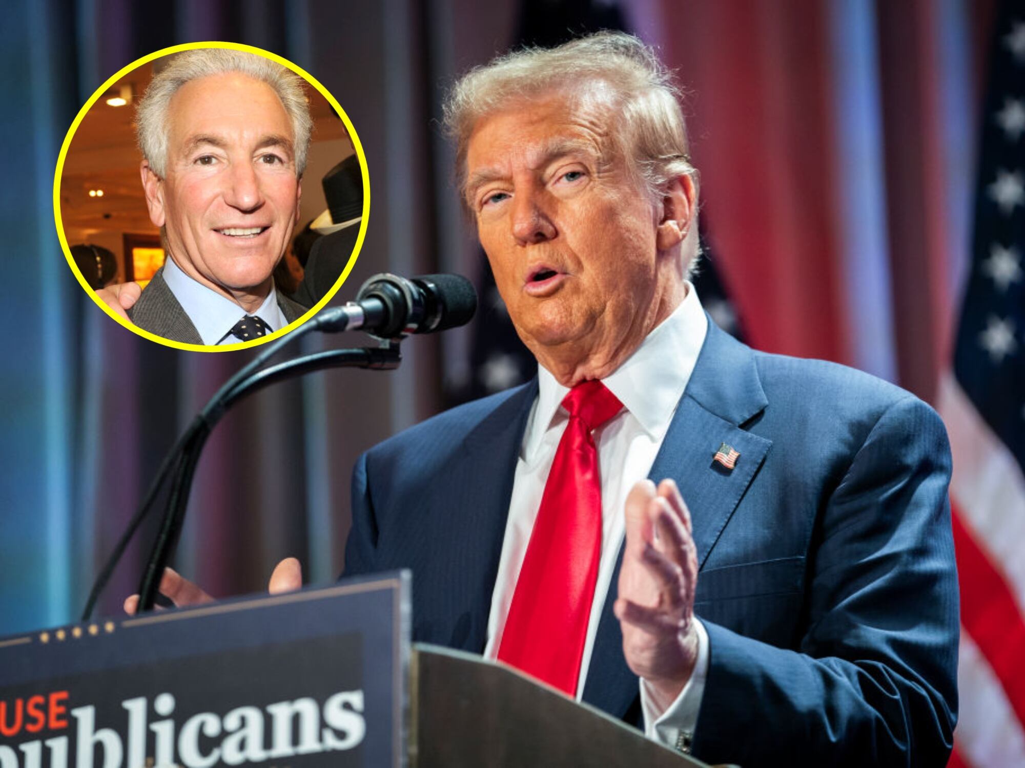 Donald Trump. I Foto:  Allison Robbert-Pool/Getty Images.   Charles Kushner. I Foto: Patrick McMullan/Patrick McMullan via Getty Images.