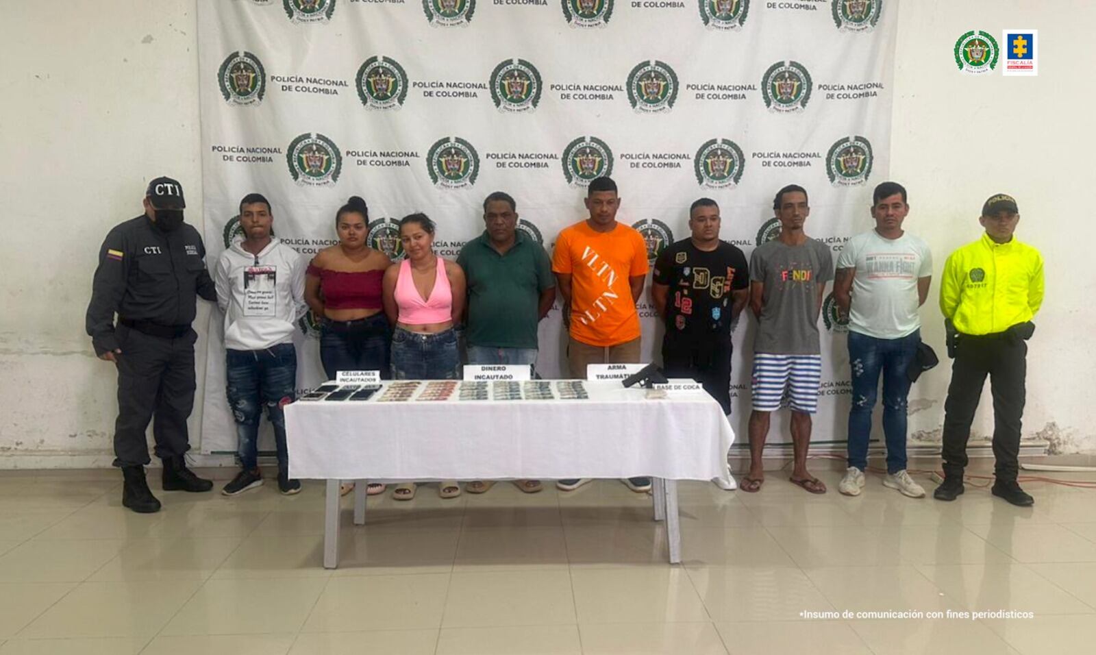 Capturados en Córdoba. Foto: Fiscalía.