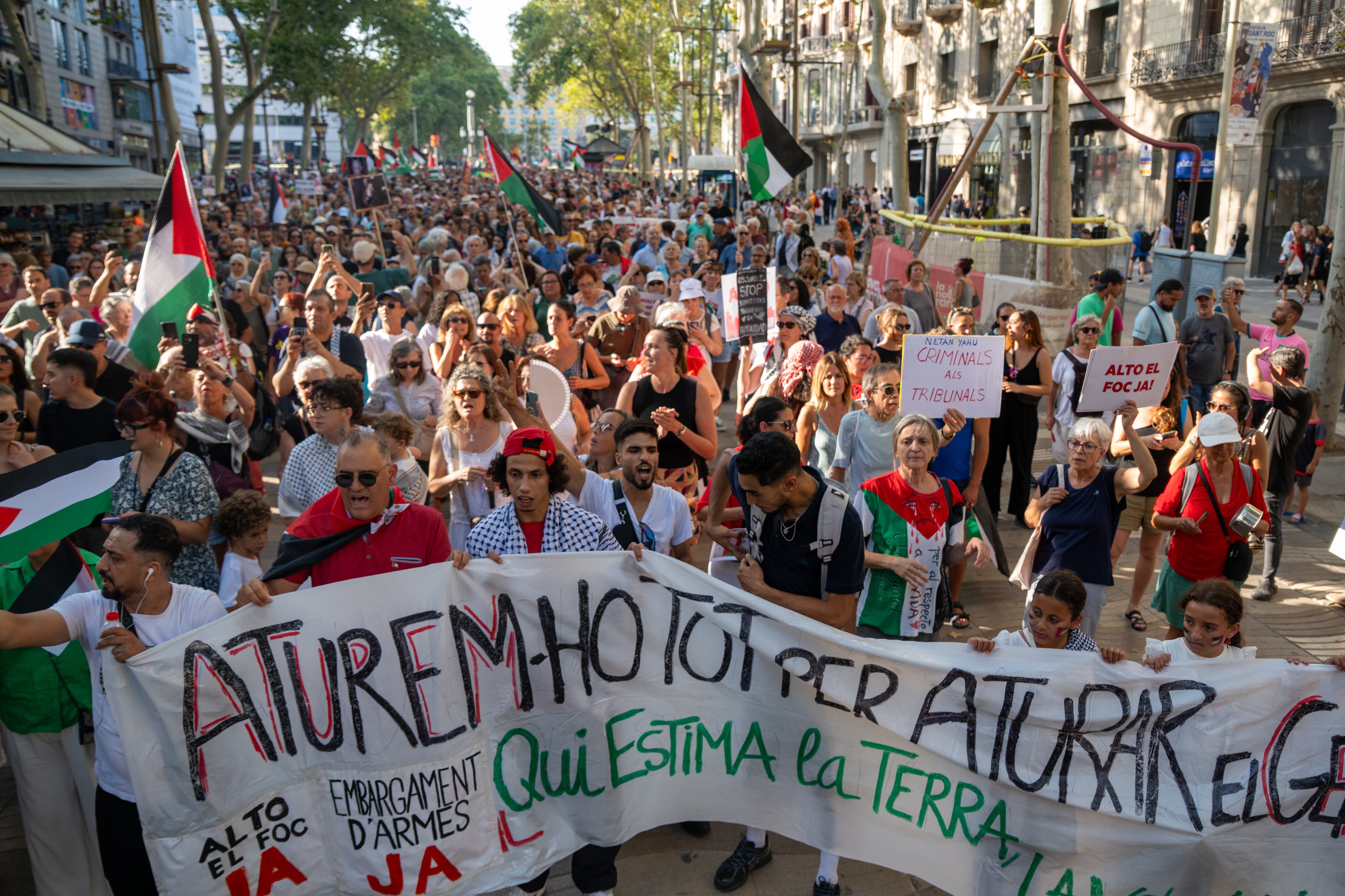 Manifestaciones en Barcelona. Foto: Lorena Sopena/Europa Press vía Getty Images.