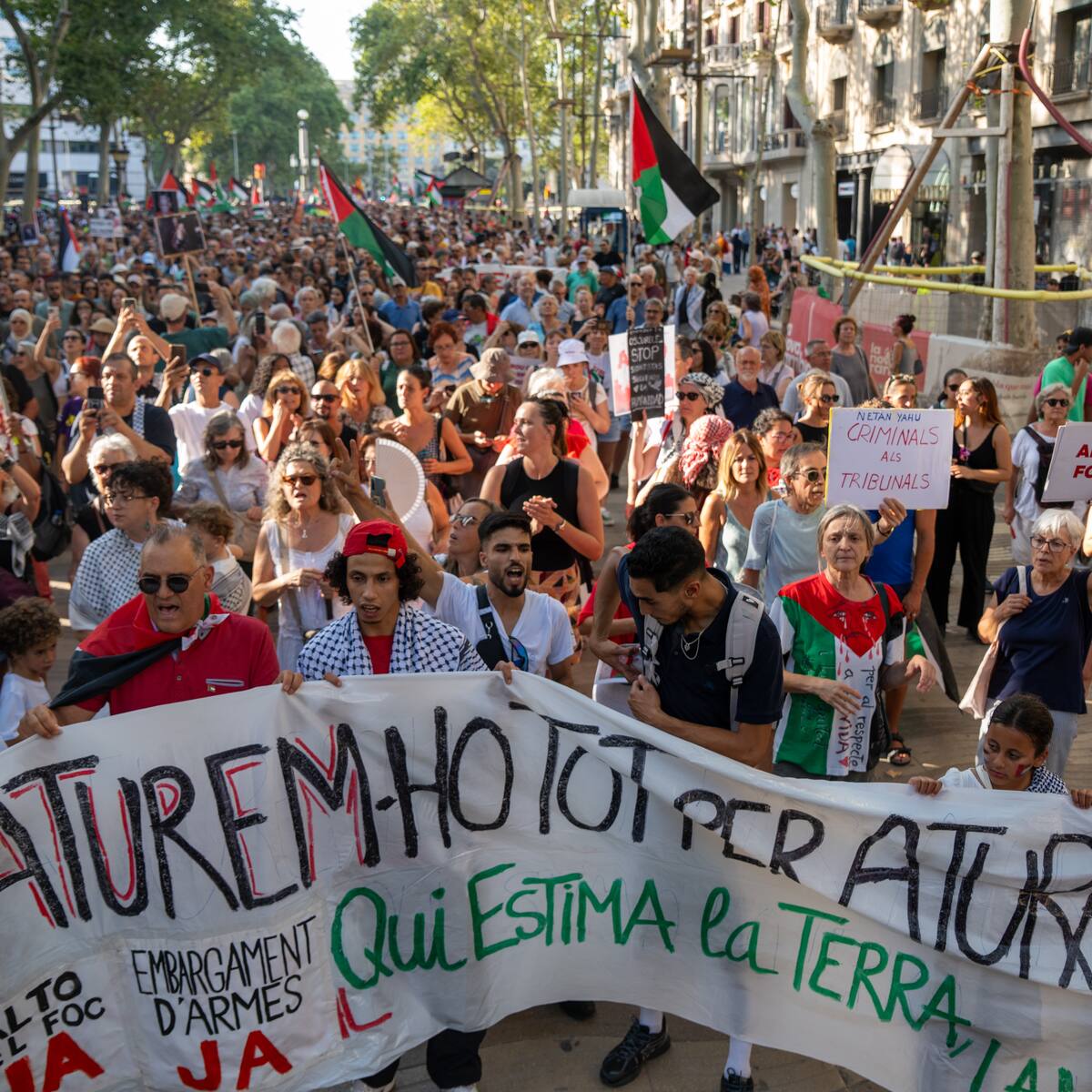Miles de personas manifestaron en España contra el “genocidio” israelí en Gaza