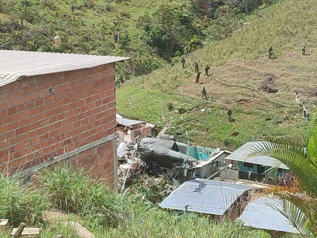 Helicóptero cayó sobre una casa en Anorí, Antioquia.