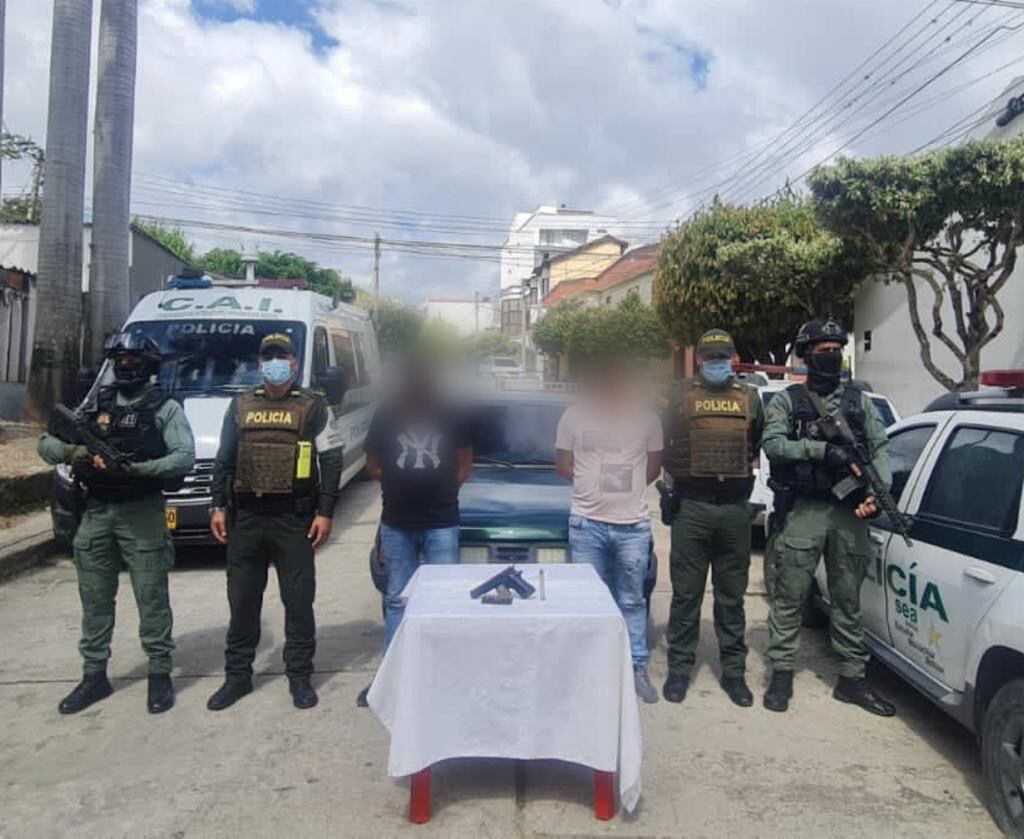 Presuntos secuestradores del menor en Ocaña. Foto: Policía Nacional