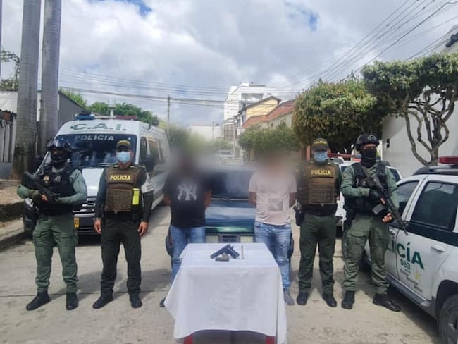 Presuntos secuestradores del menor en Ocaña. Foto: Policía Nacional