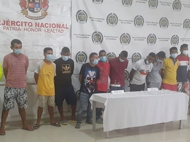 Asegurados 11 presuntos integrantes de un grupo delincuencial en Montería. Foto: Fiscalía.