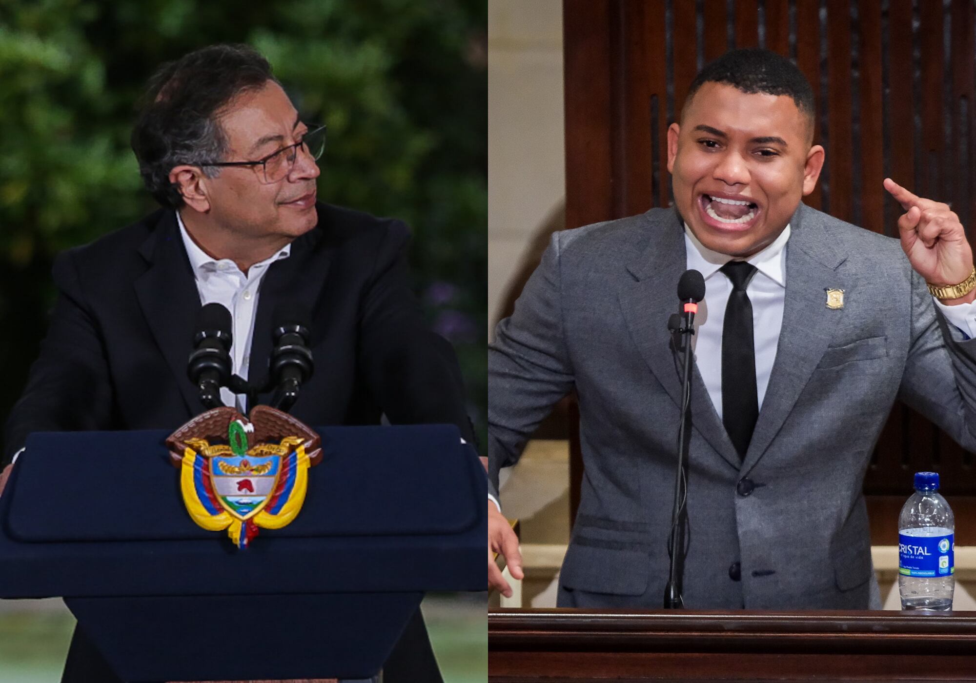 El presidente Gustavo Petro y el representante a la Cámara Miguel Polo Polo. (Fotos: Colprensa)