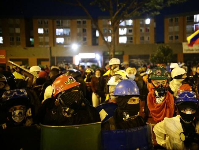 Integrantes de Primera Línea en Bogotá.
