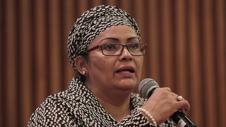 Victoria Sandino se refirió a la petición para que los excombatientes sean juzgados como contraparte de un Acuerdo de Paz. Foto: Colprensa / ÁLVARO TAVERA