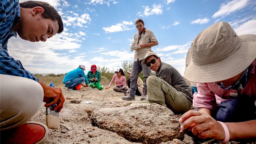Colombiano halla fósil de un cangrejo. Foto: Felipe Villegas