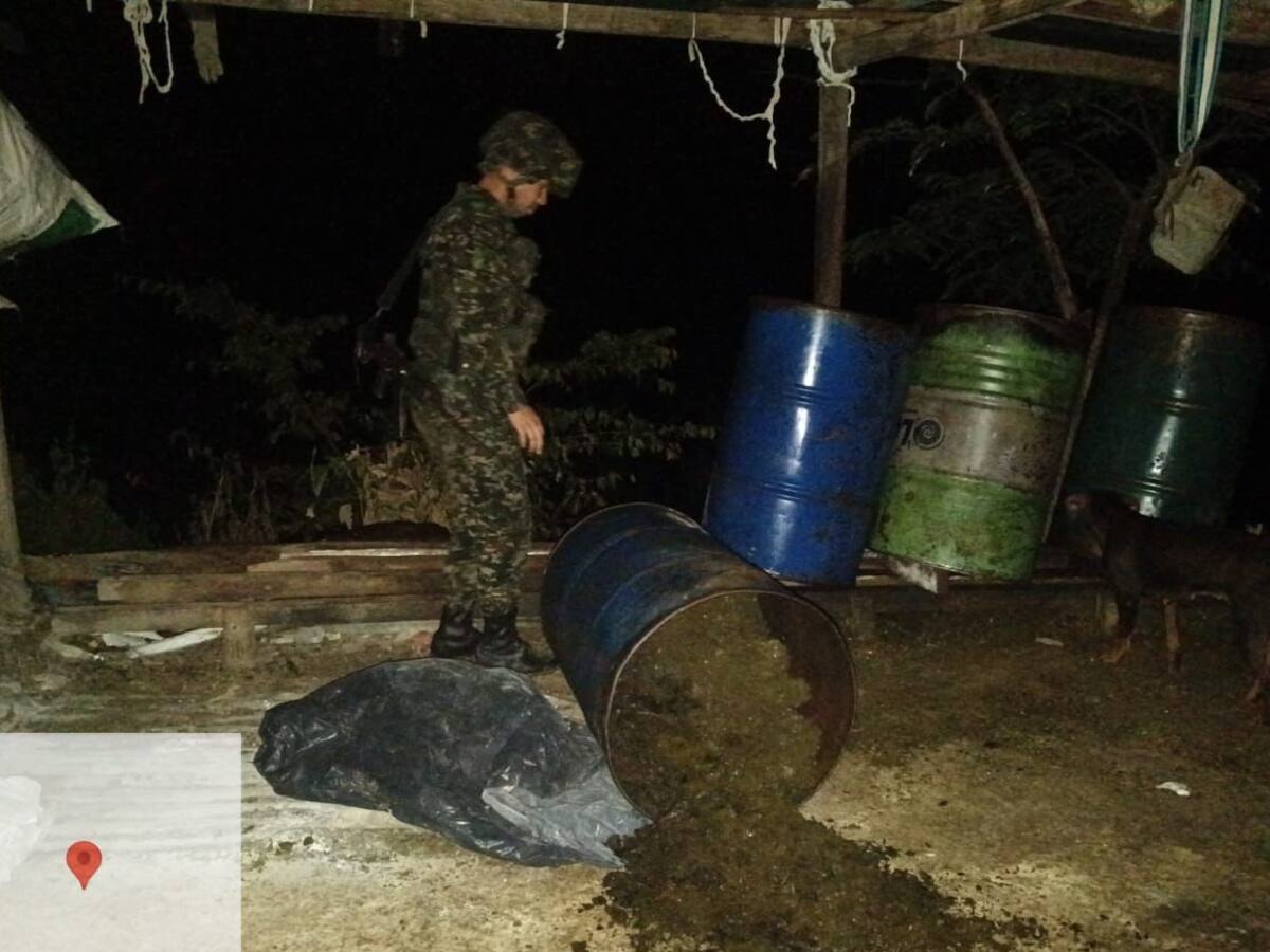 Ejército ubicó un laboratorio para producir pasta base de coca en el Catatumbo