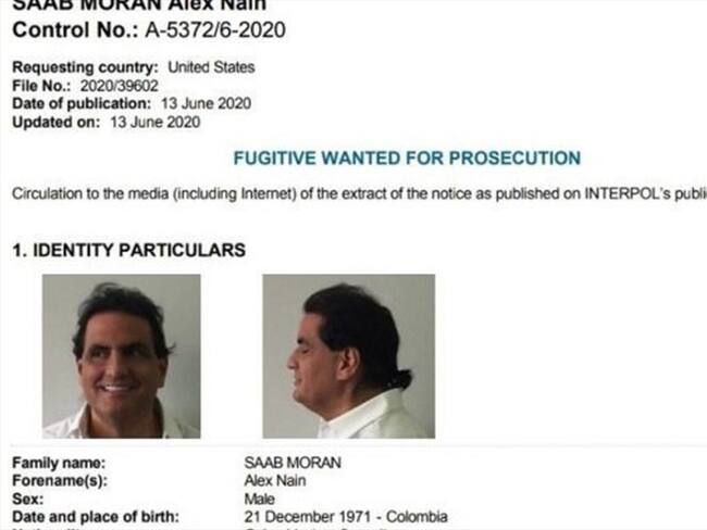 Revelan imágenes de la circular roja de Intepol contra Álex Saab. Foto: Twitter