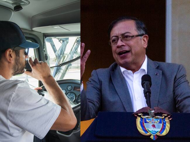 Camionero, imagen de referencia y Gustavo Petro | Fotos: GettyImages