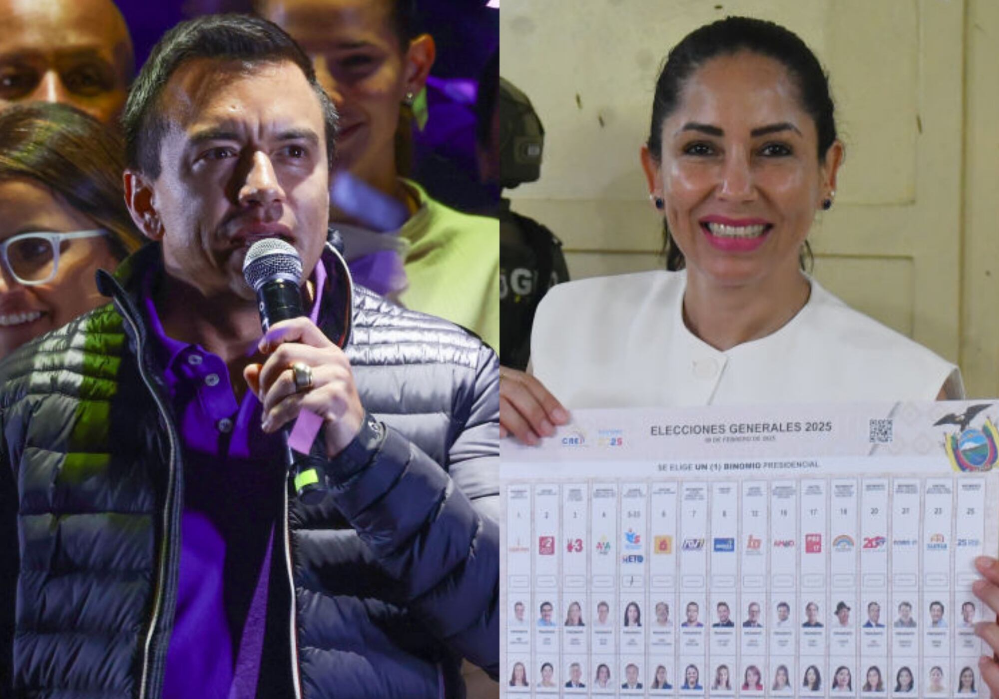 Daniel Noboa y Luisa González. Foto: Getty Images.