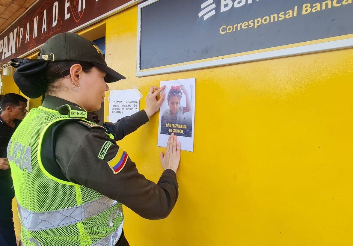 Labores de búsqueda en Sahagún, Córdoba. Foto: Policía de Córdoba. 