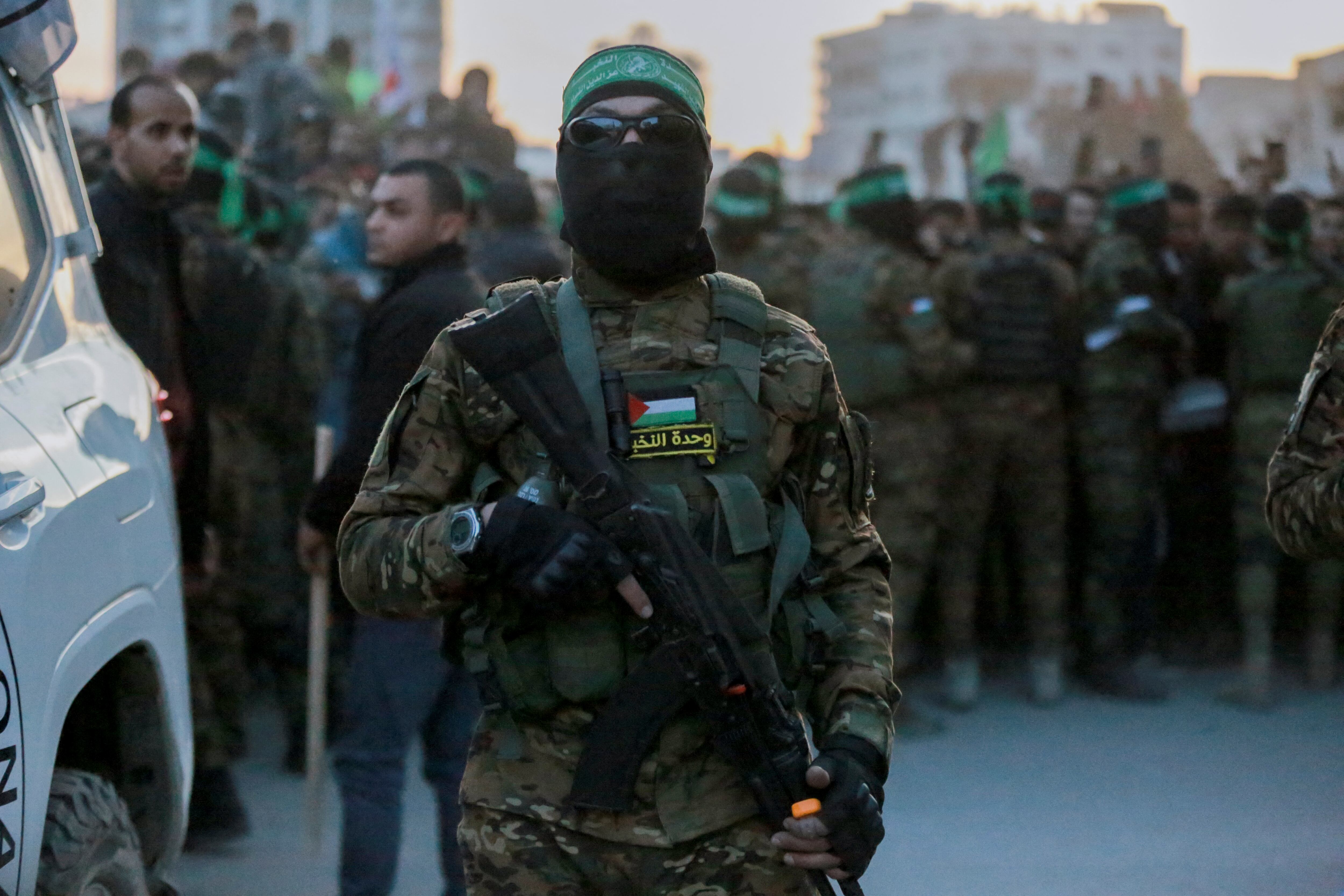 Soldados Hamas. FOTO: ABOOD ABUSALAMA/Middle East Images/AFP via Getty Images