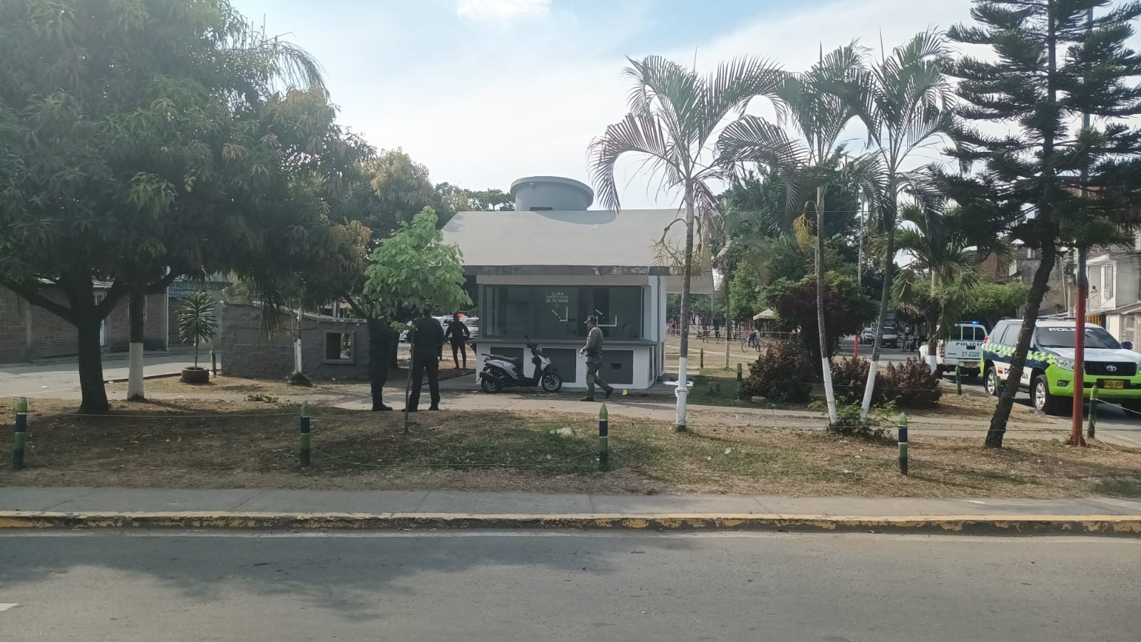 Atentado a estación de la Policía en Cali. Foto: Secretaría de Seguridad de Cali