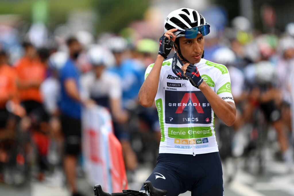 LAGOS DE COVADONGA, SPAIN - SEPTEMBER 01: Egan Arley Bernal Gomez of Colombia and Team INEOS Grenadiers (Photo by Stuart Franklin/Getty Images)