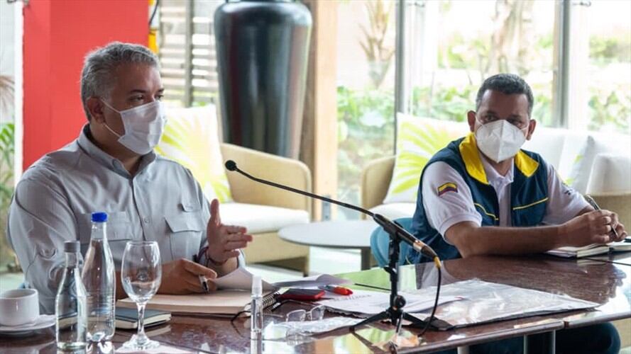 Vamos a hacer de Providencia, en la reconstrucción, una isla de cero emisiones, que el manejo de basuras y la energía las podamos llevar a ese nivel: Duque. Foto: Presidencia de la República