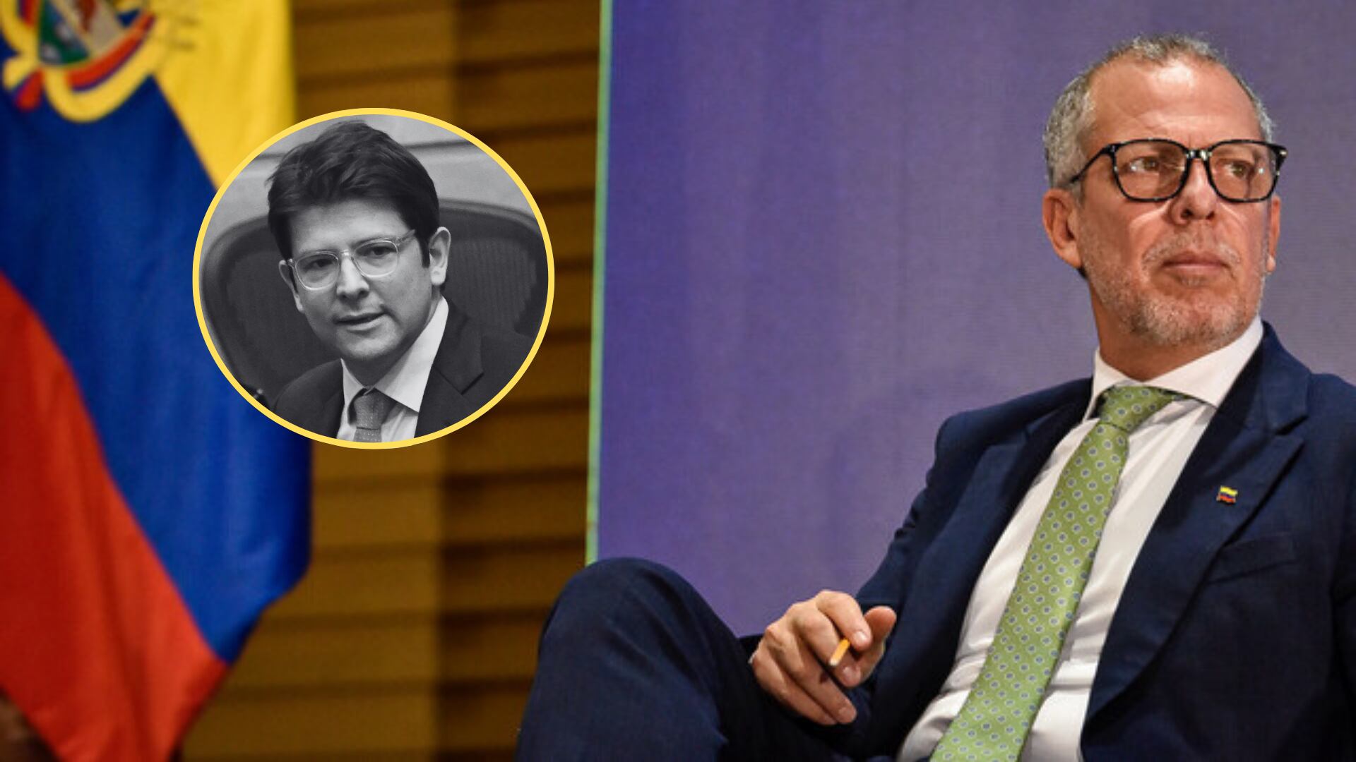 Jefe de Despacho de la Presidencia de la República, Alfredo Saade, senador y precandidato presidencial Miguel Uribe Turbay. Foto: Colprensa