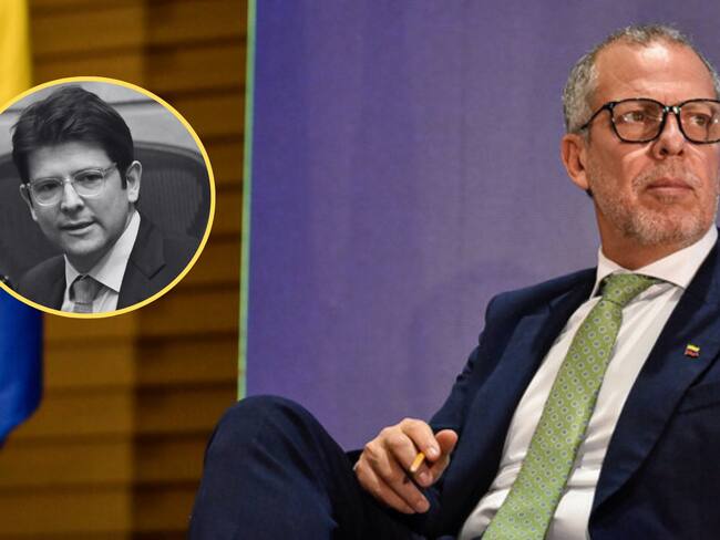 Jefe de Despacho de la Presidencia de la República, Alfredo Saade, senador y precandidato presidencial Miguel Uribe Turbay. Foto: Colprensa