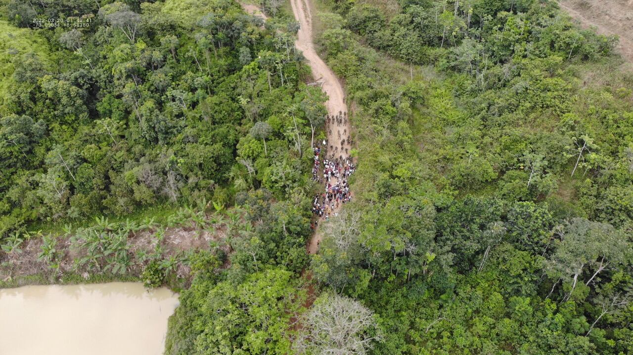 Asonada contra la base militar en El Tarra, Norte de Santander. Foto: Cortesía Ejército Nacional
