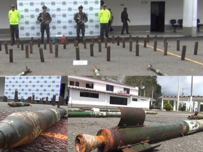 Incautan 66 artefactos explosivos del Eln en Morales, Cauca. Foto: Policía Nacional