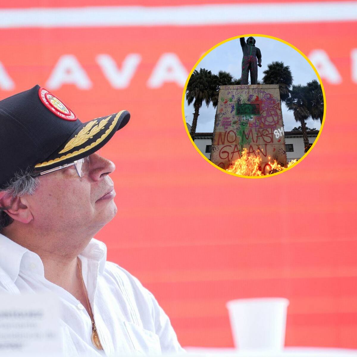 Guardián de tranquilidad en Bogotá es su hermano: Petro a Juan M. Galán por vandalismo a estatua