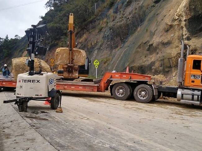 ANI avanza en labores para desbloquear la vía Bogotá - La Calera