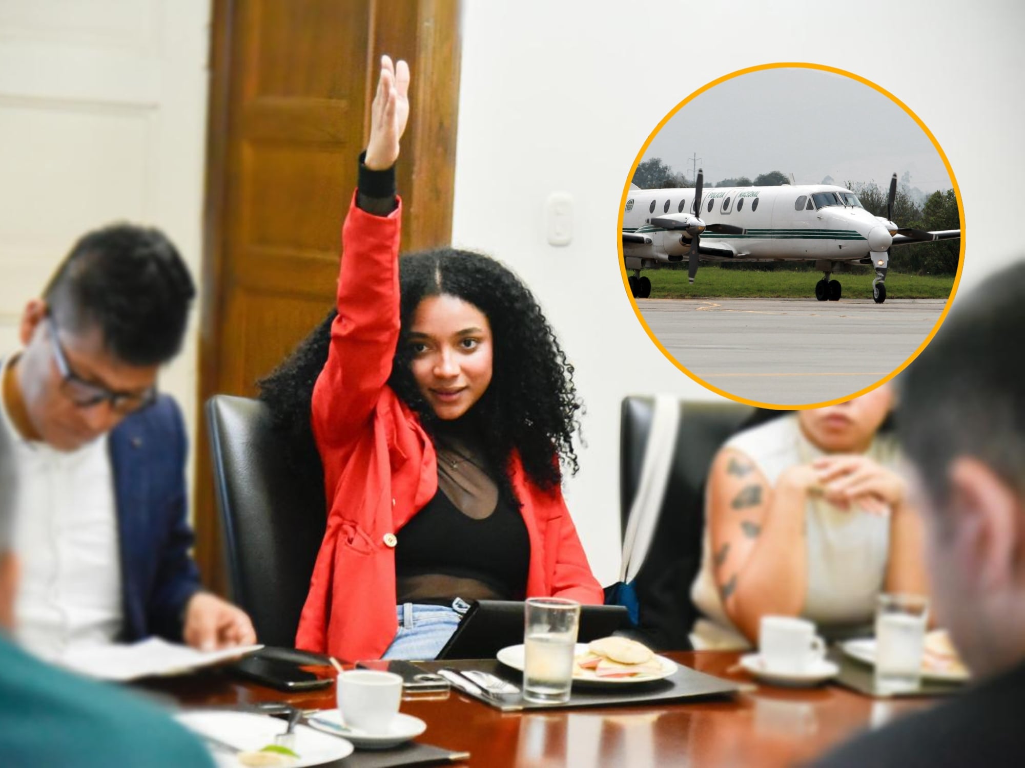 Juliana Guerrero y avión de la Policía, imagen de referencia. Foto: suministrada y Colprensa.