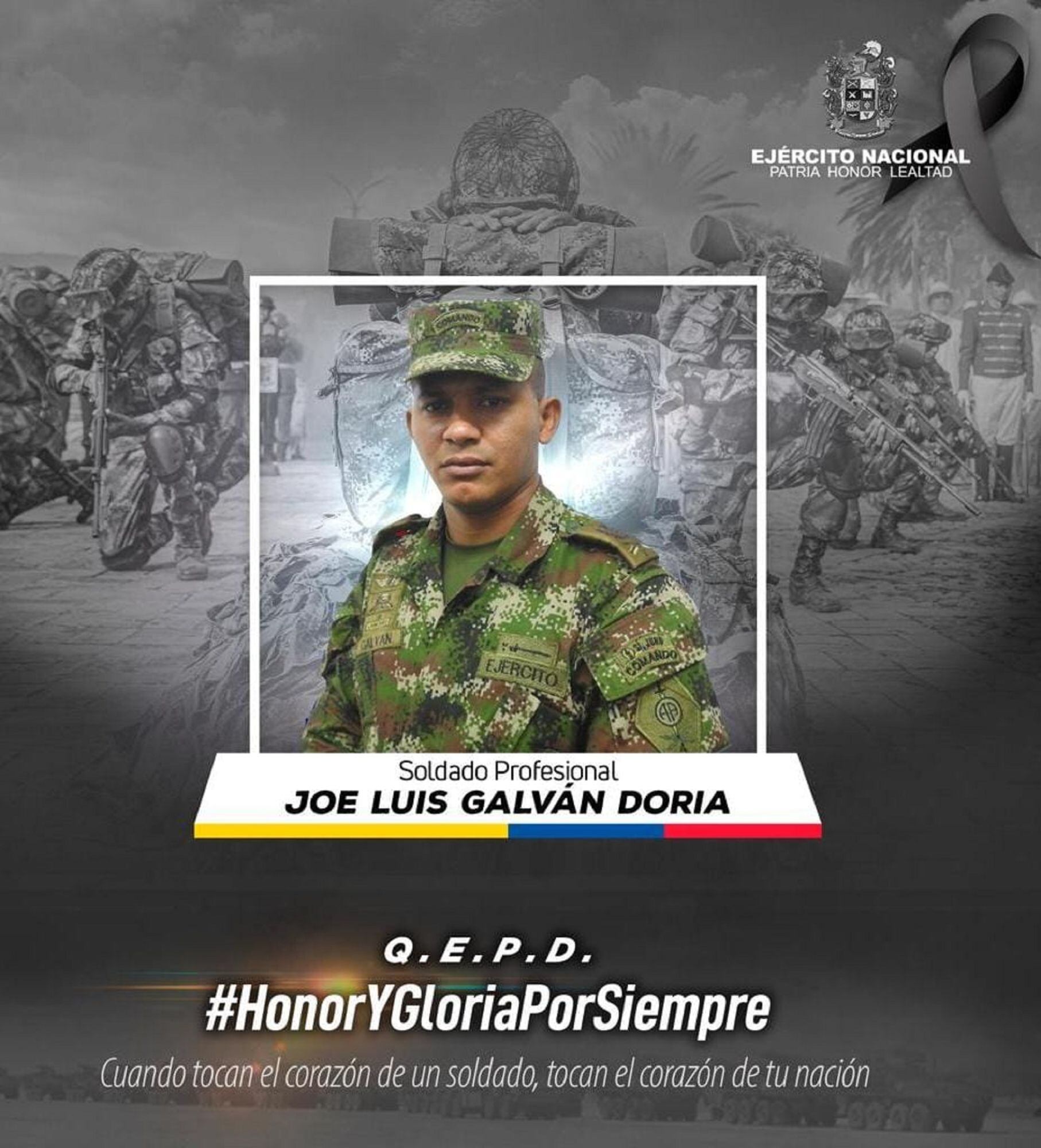 Asesinan a soldado en zona rural de Montería. Foto: cortesía Ejército Nacional.