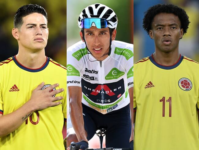 James Rodríguez, Egan Bernal y Juan Guillermo Cuadrado