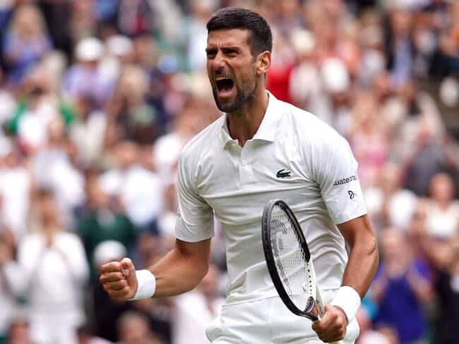 Novak Djokovic celebra su victoria ante Andrey Rublev en los cuartos de final de Wimbledon (Photo by Adam Davy/PA Images via Getty Images)