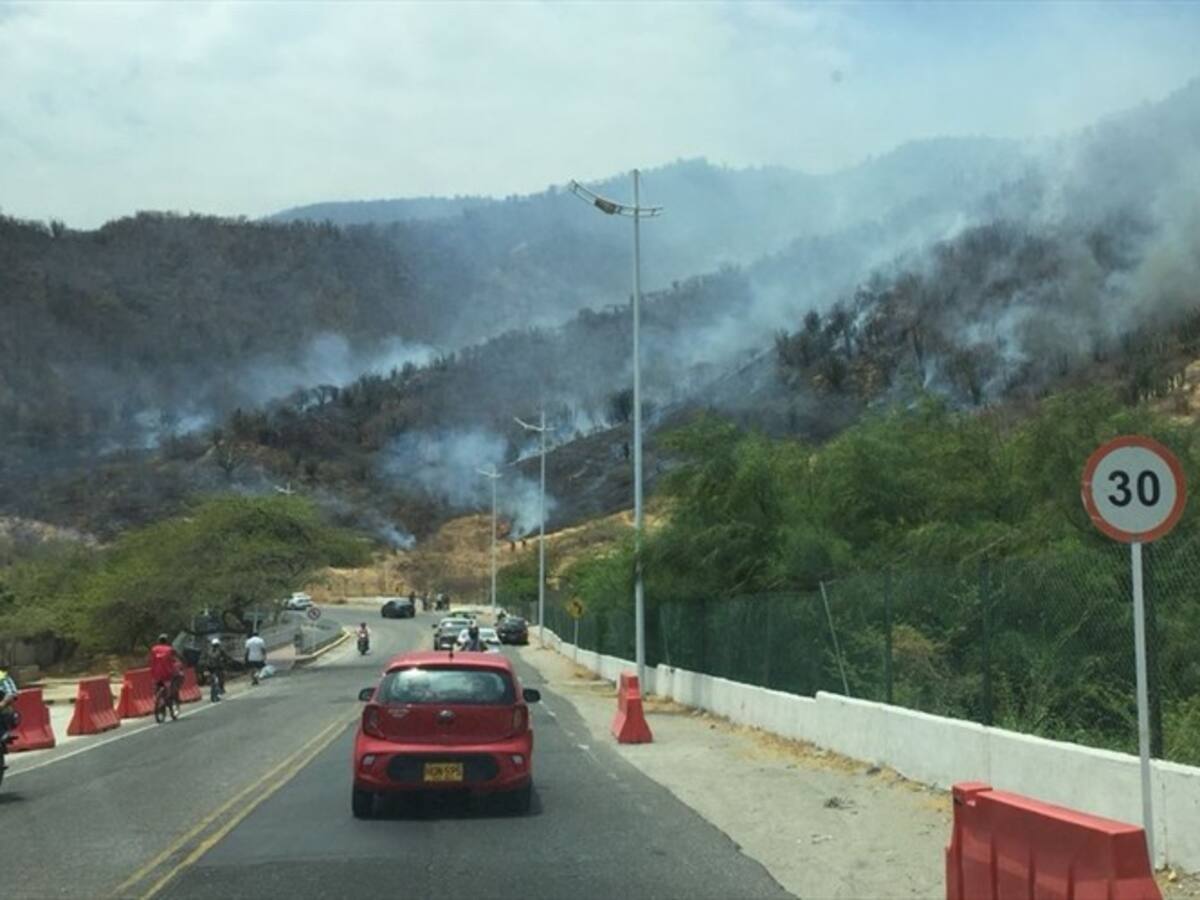 Incendio arrasa cobertura de cerro Ziruma en Santa Marta